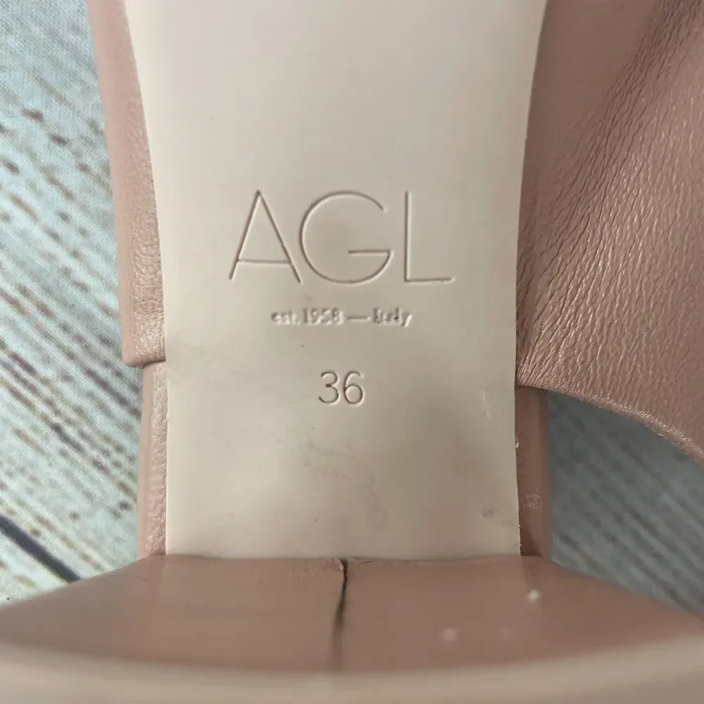 AGL Dodi Womens EU 36 US 6 Slingback Heels Nude Tan Pointed Toe